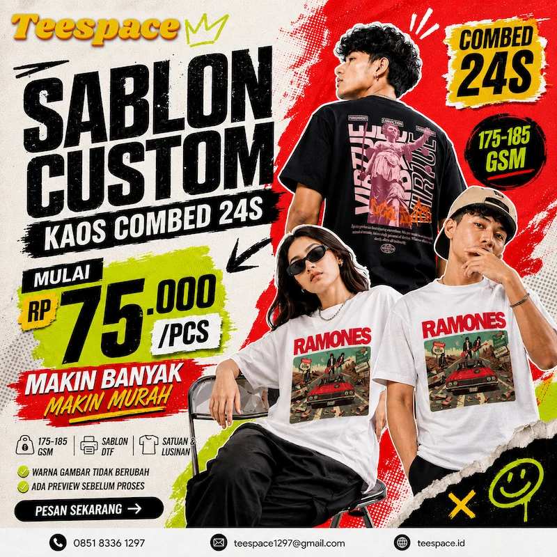 Beli Kaos Custom Combed 24s Premium β Teespace.id